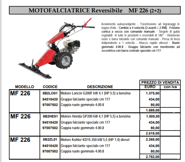 Masina de tuns iarba MF 226 Meccanica Benassi - imagine 2