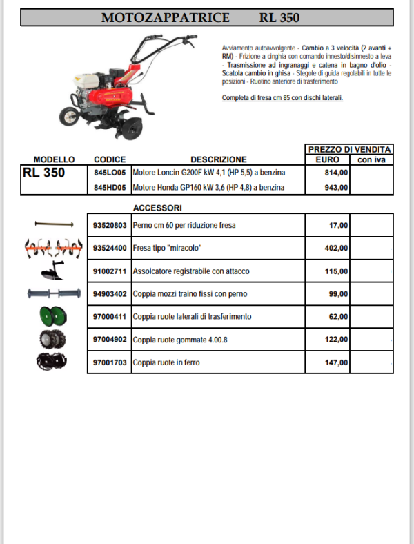 Motosapa Meccanica Benassi RL 350 - imagine 2